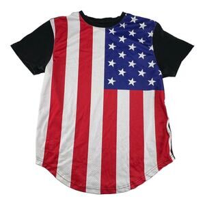 Maxi Milian New York Shirt USA Flag July 4th Black Men's size Medium
